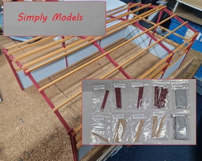 Simply Models Maßstab 1:32 - 60 x 30ft moderner Scheunenschuppen offener Rahmen Bausatz