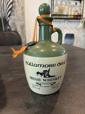Vintage Tullamore Dew Rare Old Irisch Whiskey Uisge Baugh Steinkrug mit Sigel
