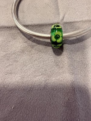 Echte Trollbeads Unikat grüne Blume Bead