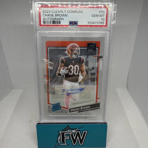 2023 Clearly Donruss Chase Brown Rated Rookie Auto #55 PSA 10 GEM 💎 - Bild 1 von 2