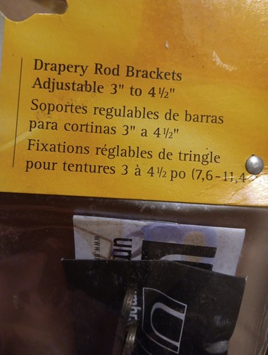Umbra 230273- 005Adjustable 3"-4 1/2" Drapery Rod Brackets Set Anti Brass 2 Pc - Picture 2 of 3