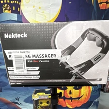 Nekteck LMS-801 Shiatsu Kneading Massager Heated 8-Head for Neck Back Black