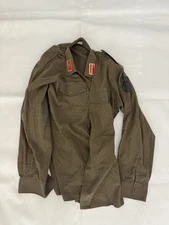 Austrian Army Combat Shirt 88-92 III/IV Small Tall Drab Olive Green Insignia