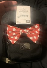Disney Minnie Mouse Mini Backpack Black Red White Polka Dot Bow Ears