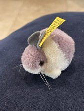 Vintage Steiff Wool Pom-Pom Bunny ID Button and Tag Mint Condition 7135/04