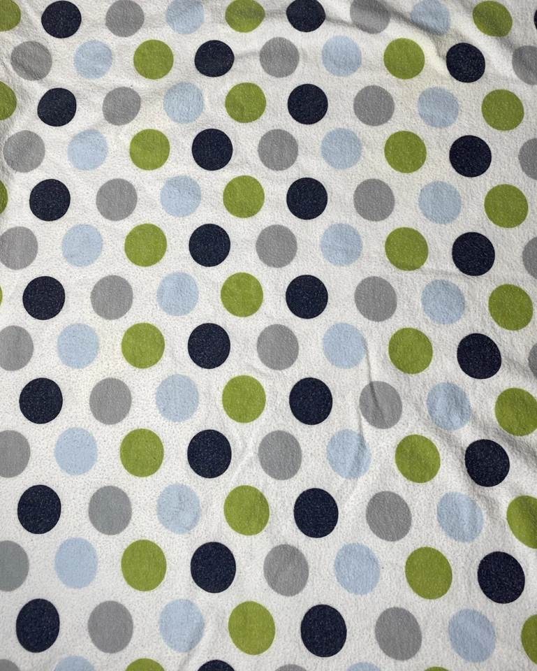 Manta bebé a lunares Carters azul verde gris círculos recepción franela envoltura Foto 4 de 4