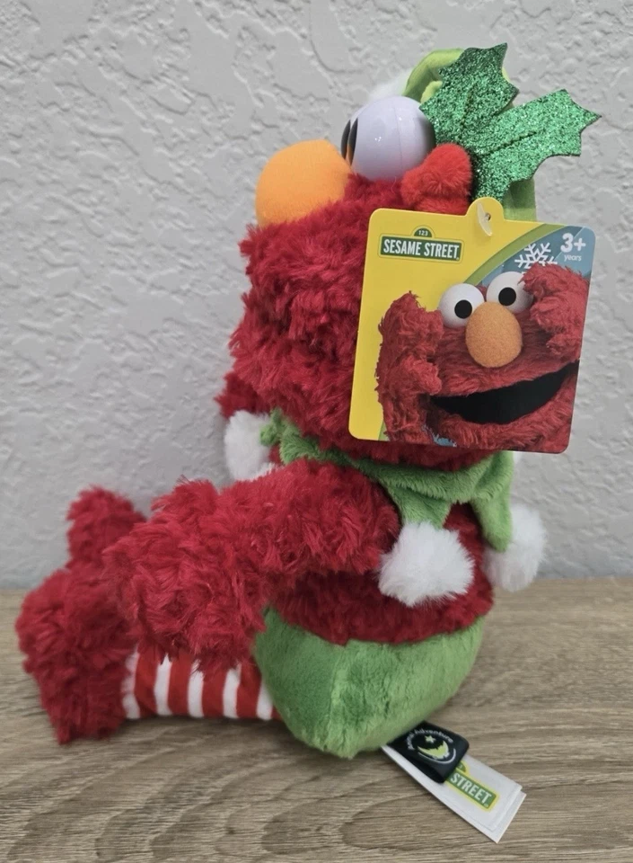 Navidad de Plaza Sésamo 2025 ~ Disfraz de Elmo en Elfo ~ Peluche 9"" ~ NUEVO Foto 4 de 4