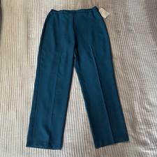 VTG Sears Polyester Pants Womens 18 Turquoise Blue Pull On High Rise 70s 80s NWT
