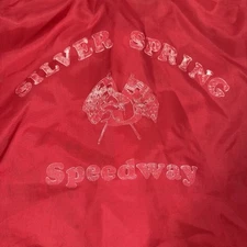 Vintage Holloway Red Windbreaker Silver Springs Speedway Made In USA  DISTRESSED