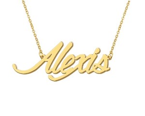 Authentic 18k Gold Plated Alexis Pendant Name Necklace Dainty Nameplate Necklaces Womens S