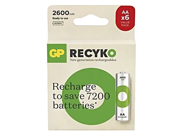 270AAHCE Batt: Ni-Mh Aa 1,2V 2600Mah Recyko Blister Ready2Use 6Stk. Gp-image