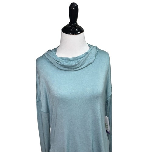 Gaiam Women's Relax Long Sleeve Cowl Neck Hoodie M Medium Side Slits Lightweight - Picture 13 of 20