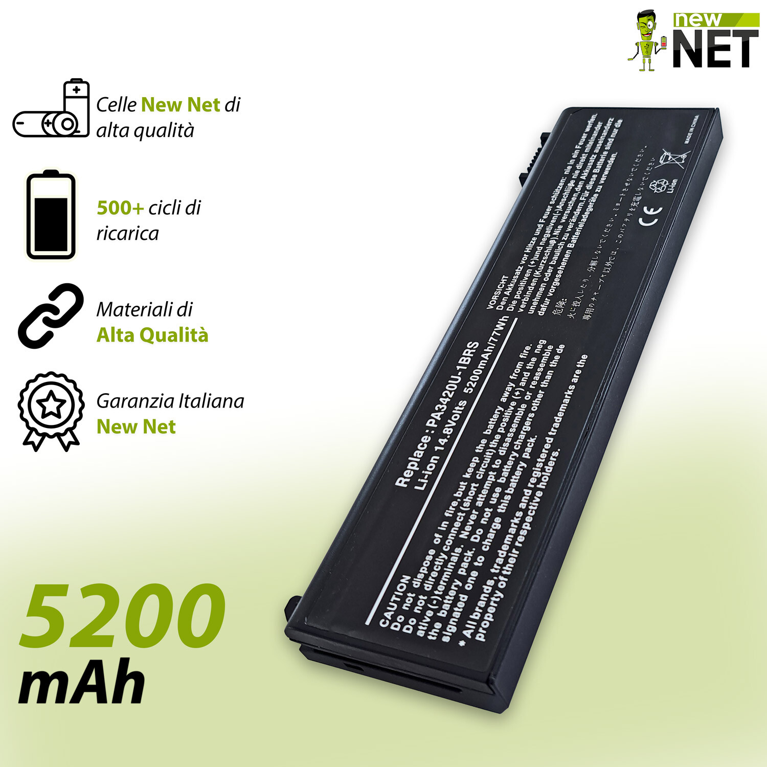 Batteria Toshiba Satellite L20-153 L20-155 L20-157 | 14.8V 5200mAh Ricambio - 4