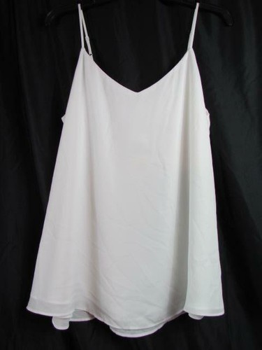 NWTD Hippie Rose Spaghetti Strap White Lined L Top Stained Front Org $34.00 - Picture 2 of 3