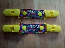 Autism awareness mitten / glove clips one pair . Keep you mitten/gloves safe 