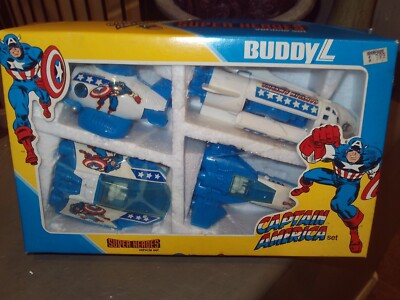 CAPTAIN AMERICA BUDDY L VEHICLE SET MARVEL AVENGERS RARE BRAND NEW STOCK M 1981
