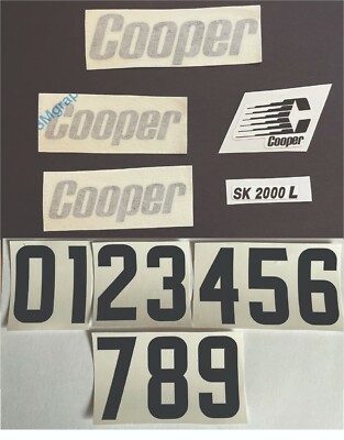 Replicated Vintage Cooper SK2000L Helmet Decals Stickers. Choose number 1 7/8''