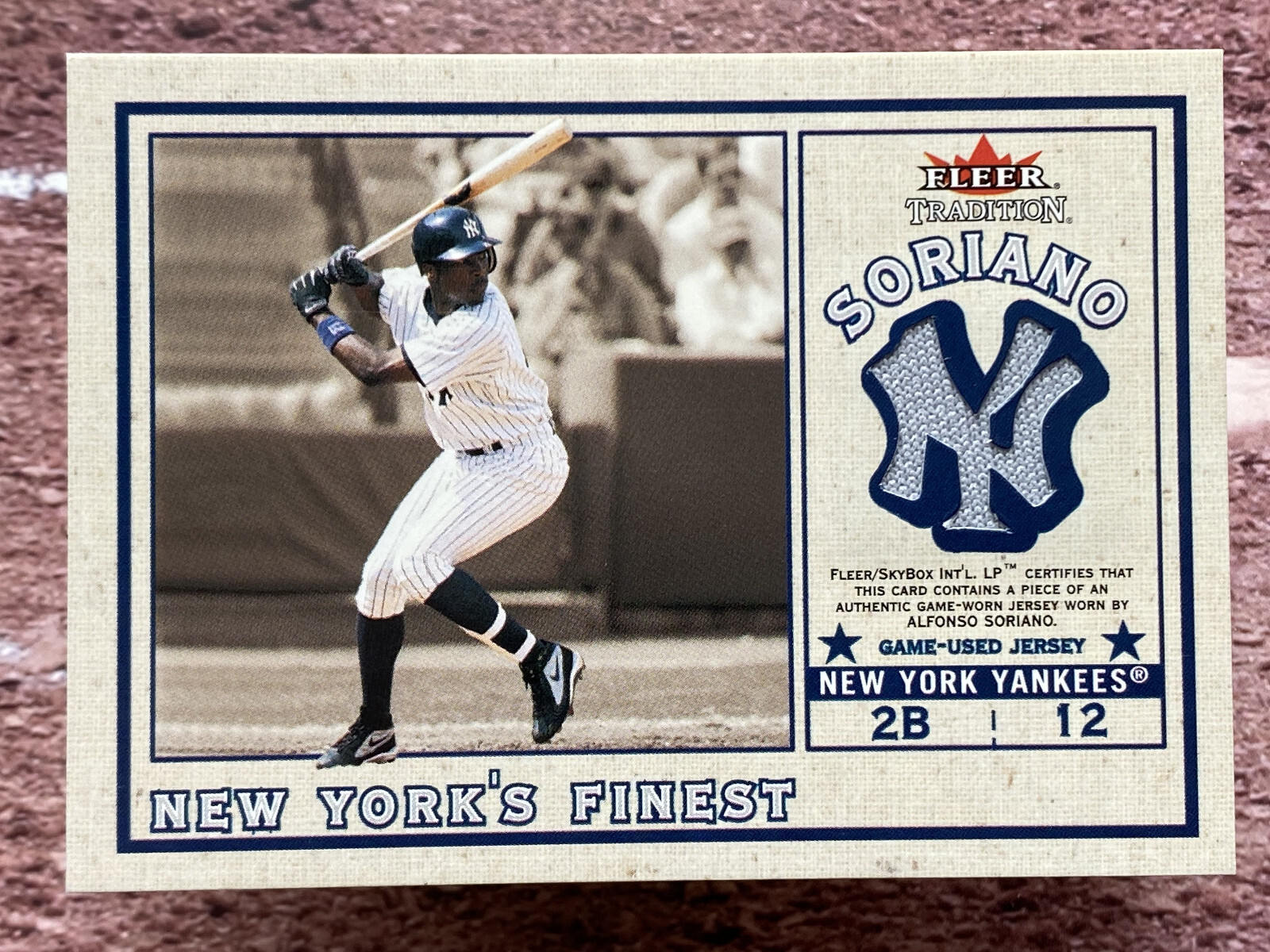 2002 Fleer Tradition Update New Yorks Finest Alfonso Soriano Jersey