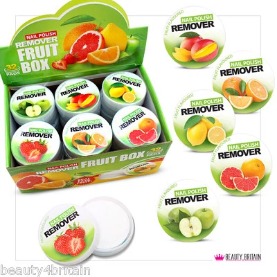 B4B 24 x Nail Polish Varnish Remover Tubes Fruit Scented Acetone Free Display Box UK