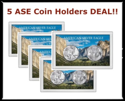 5 Harris Frosty Case For 2 American Silver Eagles Coins 3X5 Forest & Mountain 