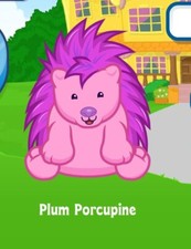 Webkinz Classic Plum Porcupine Virtual Adoption Code Only RARE HTF