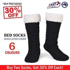 Winter Bed Socks Women Slipper Warm Fleece Lined Fluffy Non Slip Cosy Floor AU