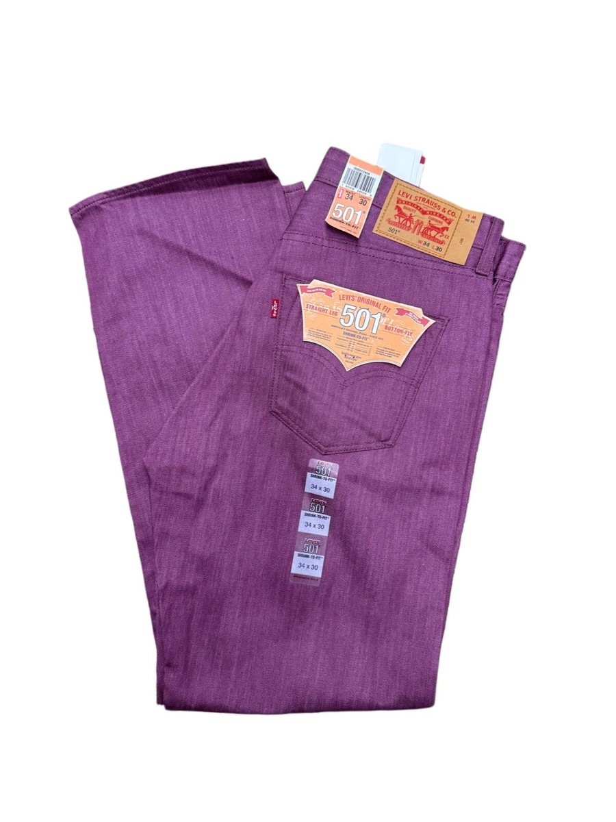 Levi's Men's 501 Original Shrink to Fit Jeans Color Purple