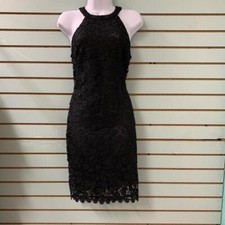 NWT Umgee Lace with sheer Little Black Dress with halter style neckline.