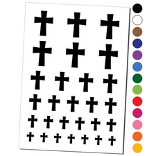 Cross Angled Christian Church Religion Temporary Tattoo Water Resistant Set