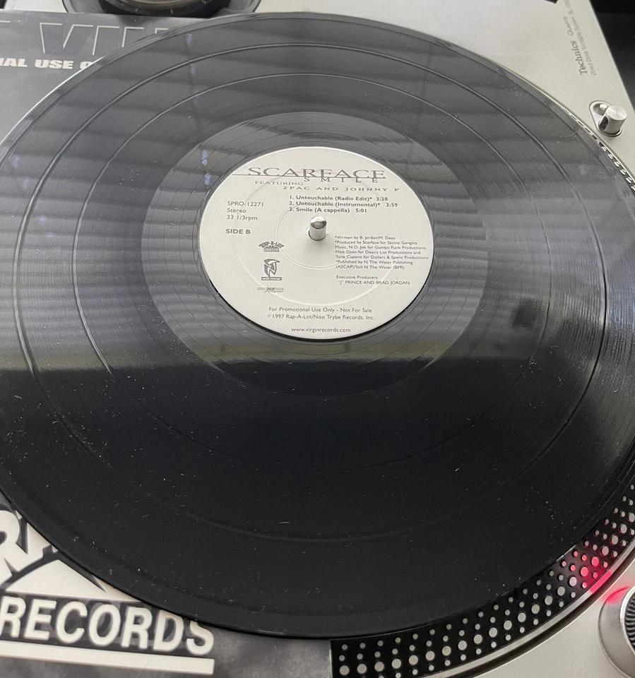 Scarface Ft 2Pac - Smile Original 1997 Press 12" PROMO Classic VG+/VG+ - Image 2 of 2