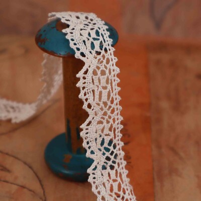 Vintage French Cotton Lace Trim - Antique Bobbin Lace Trim for DIY Projects