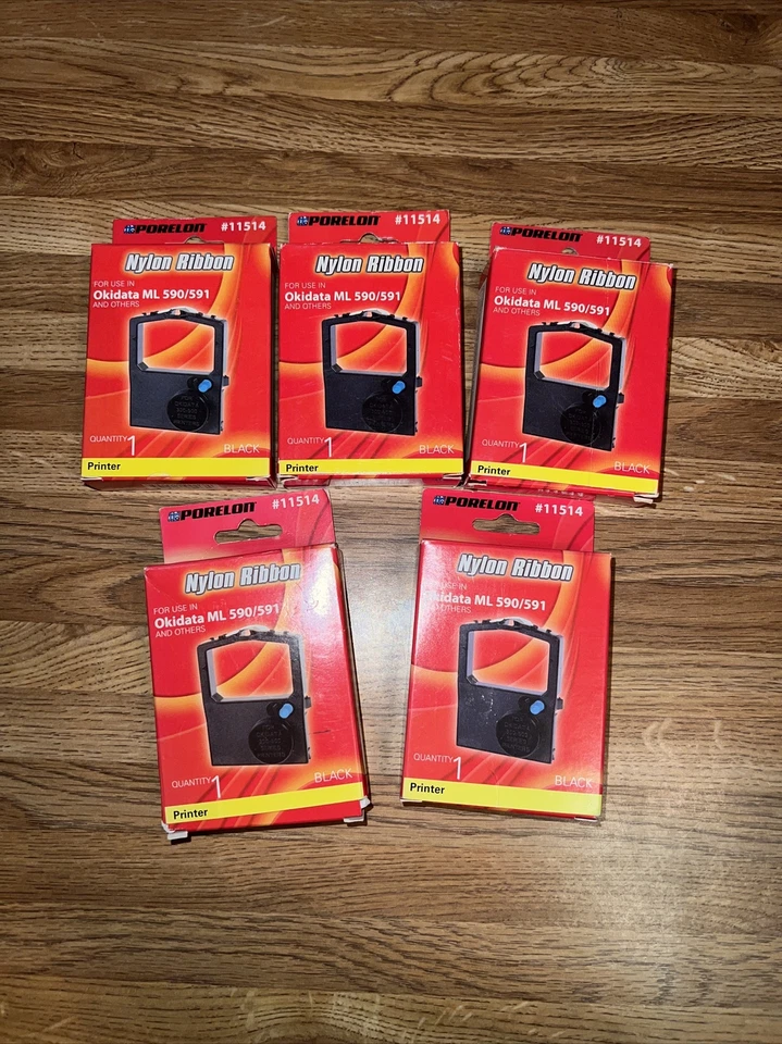 5 Pks Porelon #11514 Nylon Ribbon for Okidata ML 320/321/390/390+/391+/590 Black - Image 2 of 3