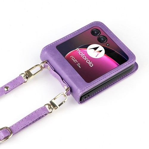 For Motorola Razr/Razr+ 2025 Slim PU Leather Card Holder Crossbody Wallet Case - Picture 48 of 52