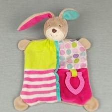 TOPOMINI Ernstings Family HASE ❤️ Beißring Pink Grün Schmusetuch Schnuffeltuch