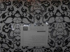 Pottery Barn Teen DECORATOR DAMASK Twin XL Comforter Sham Sheet Set BLACK dorm