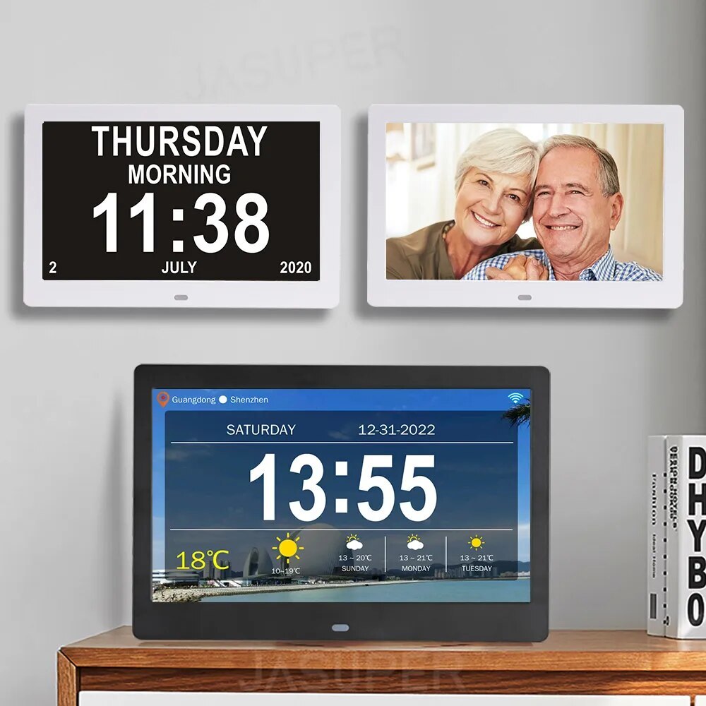 10.1/ Inch WIFI Senior Dementia Calendar Clock Digital Photo Frame LED Large