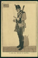 Lunch time in Austria WWI ww1 war comic propaganda original old 1915 postcard