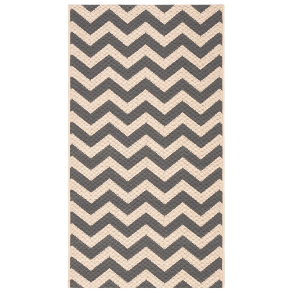 SAFAVIEH Indoor Outdoor CY6244-246 Courtyard Grey / Beige Rug - Image 4 of 4