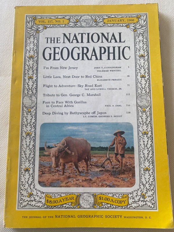 National Geographic January 1960 Vol. 117 No. 1 Laos, Bathyscaphe off Japan
