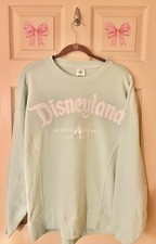 Disney Parks Disneyland Mint Green Crewneck Pullover Sweatshirt Women s L NWT