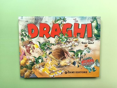 BUCH IN 3 GRÖßEN DRACHEN-DAMEN VERLAG-TONY WOLF-FÜR KINDER TIERE 3D-POP UP