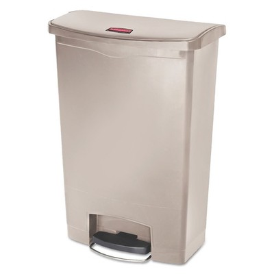 Rubbermaid Slim Jim Resin Step-On Container Front Step 24 gal Beige 1883552
