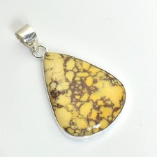 Ciondolo turchese pietra preziosa etnico fatto a mano gioiello regalo per unisex 2,56" XP-5755