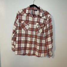 Wrangler Retro Shirt Mens M Brown Plaid Pearl Snap Western Long Sleeve Festival