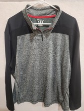 Champion Elite Mens XL Performance 1/4 Zip Pullover Double Dry Gray Black Active