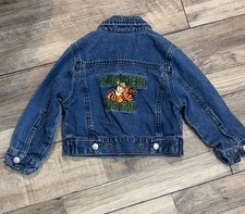 Vintage Disney Store Kids Tigger Embroidered Blue Jean Jacket Size 18mos Unisex