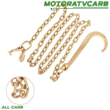 ALL-CARB 1Pcs 5/16×10FT Grade 70 Tow Chain 15" Mini J Hook Recovery Wrecker Axle