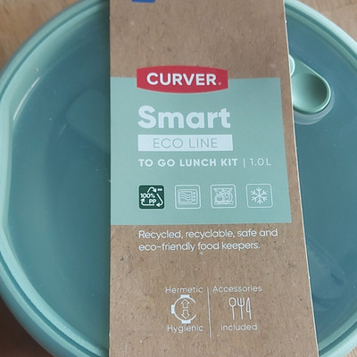 Curver Smart Eco Line Brotdose 1,0 L rund grün BPA-frei mit Schnappdeckel