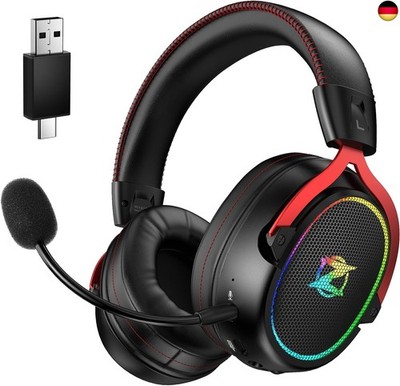 Ozeino 2.4GHz Wireless Gaming Headset für Pc, Ps4, Ps5, Mac, USB & Type-C 