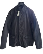 NWT All Saints Eston Blazer Mens Cotton Layered Look Jacket Black Distressed XXL